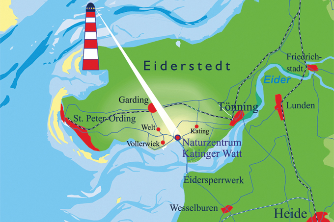 Karte Eiderstedt - Karte: Jörn Kohlus