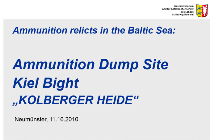 MIREMAR Presentation Jens Sternheim: Removal of Conventional Ammunition in WW II Ammunition Dump Site „Heidkate“ (Kiel Bight) – Progress and Mitigation