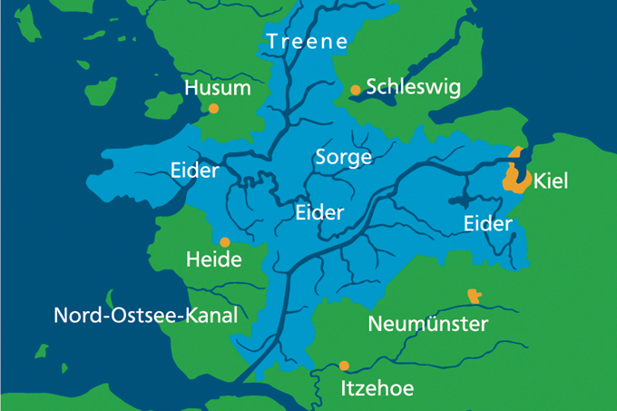 Einzugsgebiet der Eider - Karte: Marion Jahnke
