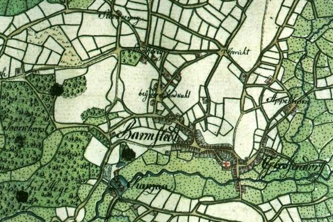 Verkoppelung in Barmstedt - Grafik: Varendorffsche Karte